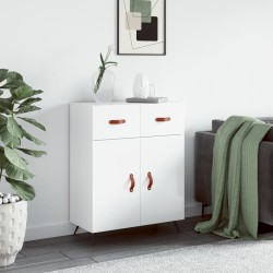 vidaXL Aparador de madera contrachapada blanco brillante 69,5x34x90 cm