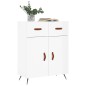 vidaXL Aparador de madera contrachapada blanco brillante 69,5x34x90 cm vidaXL Aparador de madera contrachapada blanco brillante 69,5x34x90 cm