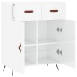 vidaXL Aparador de madera contrachapada blanco brillante 69,5x34x90 cm vidaXL Aparador de madera contrachapada blanco brillante 69,5x34x90 cm