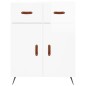 vidaXL Aparador de madera contrachapada blanco brillante 69,5x34x90 cm vidaXL Aparador de madera contrachapada blanco brillante 69,5x34x90 cm