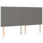 vidaXL Cabecero con luces LED tela gris oscuro 180x5x118/128 cm