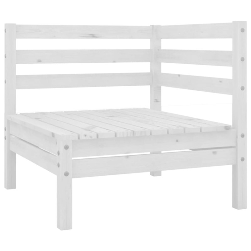 vidaXL Sofá de esquina de jardín blanco madera maciza de acacia vidaXL Sofá de esquina de jardín blanco madera maciza de acacia