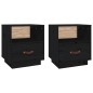 vidaXL Mesitas de noche 2 uds madera maciza de pino negro 40x34x45 cm vidaXL Mesitas de noche 2 uds madera maciza de pino negro 40x34x45 cm