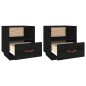 vidaXL Mesitas de noche 2 uds madera maciza de pino negro 40x34x45 cm vidaXL Mesitas de noche 2 uds madera maciza de pino negro 40x34x45 cm