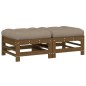 vidaXL Taburetes de jardín con cojines 2 uds madera pino marrón miel vidaXL Taburetes de jardín con cojines 2 uds madera pino marrón miel