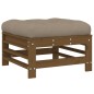 vidaXL Taburetes de jardín con cojines 2 uds madera pino marrón miel vidaXL Taburetes de jardín con cojines 2 uds madera pino marrón miel