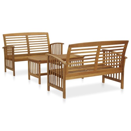 vidaXL Juego de muebles de jardín 3 piezas madera de acacia maciza