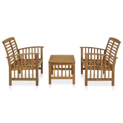vidaXL Juego de muebles de jardín 3 piezas madera de acacia maciza