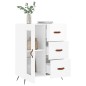 vidaXL Aparador de madera contrachapada blanco brillante 69,5x34x90 cm vidaXL Aparador de madera contrachapada blanco brillante 69,5x34x90 cm