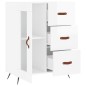 vidaXL Aparador de madera contrachapada blanco brillante 69,5x34x90 cm vidaXL Aparador de madera contrachapada blanco brillante 69,5x34x90 cm