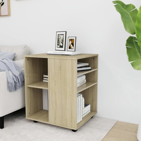 vidaXL Armario con ruedas madera contrachapada roble Sonoma 60x53x72cm