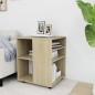 vidaXL Armario con ruedas madera contrachapada roble Sonoma 60x53x72cm vidaXL Armario con ruedas madera contrachapada roble Sonoma 60x53x72cm