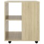 vidaXL Armario con ruedas madera contrachapada roble Sonoma 60x53x72cm vidaXL Armario con ruedas madera contrachapada roble Sonoma 60x53x72cm