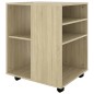 vidaXL Armario con ruedas madera contrachapada roble Sonoma 60x53x72cm vidaXL Armario con ruedas madera contrachapada roble Sonoma 60x53x72cm