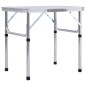 vidaXL Mesa de camping plegable aluminio blanco 60x45 cm vidaXL Mesa de camping plegable aluminio blanco 60x45 cm