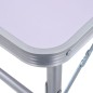 vidaXL Mesa de camping plegable aluminio blanco 60x45 cm vidaXL Mesa de camping plegable aluminio blanco 60x45 cm