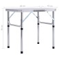 vidaXL Mesa de camping plegable aluminio blanco 60x45 cm vidaXL Mesa de camping plegable aluminio blanco 60x45 cm