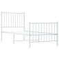 vidaXL Estructura cama metal con cabecero y pie cama blanca 75x190 cm
