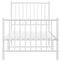 vidaXL Estructura cama metal con cabecero y pie cama blanca 75x190 cm