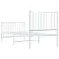 vidaXL Estructura cama metal con cabecero y pie cama blanca 75x190 cm