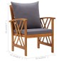 vidaXL Muebles de jardín 5 piezas con cojines madera maciza de acacia vidaXL Muebles de jardín 5 piezas con cojines madera maciza de acacia