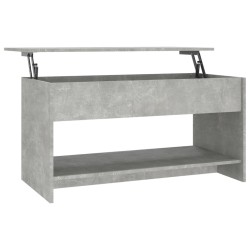 vidaXL Mesa de centro madera contrachapada gris hormigón 102x50x52,5cm
