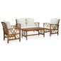 vidaXL Muebles de jardín 4 piezas con cojines madera maciza de acacia vidaXL Muebles de jardín 4 piezas con cojines madera maciza de acacia