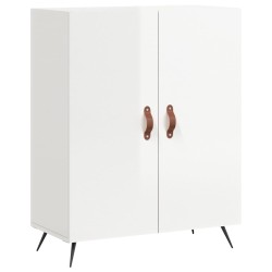 vidaXL Aparador de madera contrachapada blanco brillante 69,5x34x90 cm