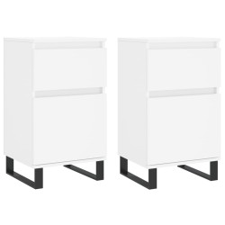vidaXL Aparadores 2 uds madera de ingeniería blanco 40x35x70 cm