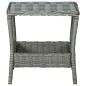 vidaXL Mesa de jardín ratán sintético gris claro 45x45x46,5 cm vidaXL Mesa de jardín ratán sintético gris claro 45x45x46,5 cm