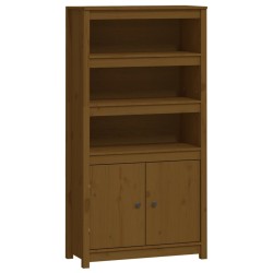 vidaXL Aparador alto madera maciza de pino marrón miel 80x35x154 cm