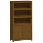 vidaXL Aparador alto madera maciza de pino marrón miel 80x35x154 cm