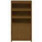 vidaXL Aparador alto madera maciza de pino marrón miel 80x35x154 cm