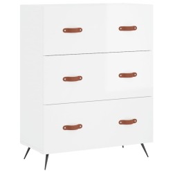 vidaXL Cómoda madera de ingeniería blanco brillo 69,5x34x90 cm