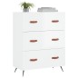 vidaXL Cómoda madera de ingeniería blanco brillo 69,5x34x90 cm vidaXL Cómoda madera de ingeniería blanco brillo 69,5x34x90 cm