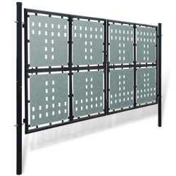 vidaXL Puerta de valla de jardín negra 300x225 cm
