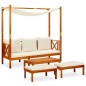 vidaXL Banco de jardín con mesa y reposapiés madera de acacia maciza vidaXL Banco de jardín con mesa y reposapiés madera de acacia maciza