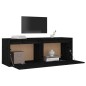 vidaXL Armario de pared de madera maciza de pino negro 100x30x35 cm vidaXL Armario de pared de madera maciza de pino negro 100x30x35 cm