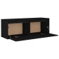 vidaXL Armario de pared de madera maciza de pino negro 100x30x35 cm vidaXL Armario de pared de madera maciza de pino negro 100x30x35 cm