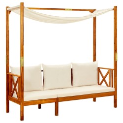 vidaXL Banco de jardín con mesa y reposapiés madera de acacia maciza