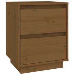 vidaXL Mesita de noche madera maciza de pino marrón miel 40x35x50 cm