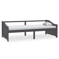 vidaXL Sofá cama 3 plazas madera maciza pino gris oscuro 90x200 cm