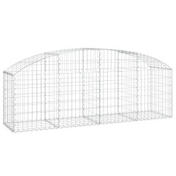vidaXL Cesta de gaviones forma arco hierro galvanizado 200x50x60/80 cm