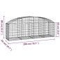 vidaXL Cesta de gaviones forma arco hierro galvanizado 200x50x60/80 cm vidaXL Cesta de gaviones forma arco hierro galvanizado 200x50x60/80 cm
