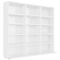 vidaXL Estantería CD madera contrachapada blanco brillo 102x23x89,5 cm vidaXL Estantería CD madera contrachapada blanco brillo 102x23x89,5 cm