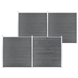 vidaXL Valla de jardín de WPC gris 699x186 cm
