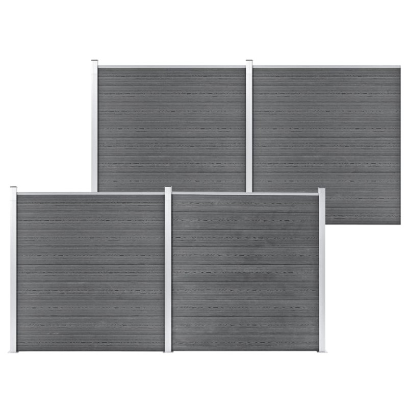 vidaXL Valla de jardín de WPC gris 699x186 cm vidaXL Valla de jardín de WPC gris 699x186 cm