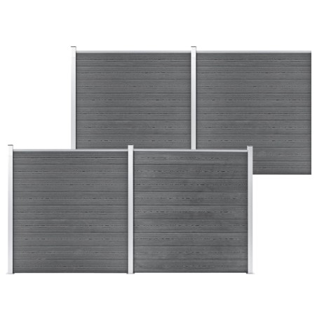 vidaXL Valla de jardín de WPC gris 699x186 cm
