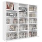 vidaXL Estantería CD madera contrachapada blanco brillo 102x23x89,5 cm vidaXL Estantería CD madera contrachapada blanco brillo 102x23x89,5 cm