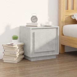 vidaXL Mesita de noche madera contrachapada gris hormigón 44x35x45 cm